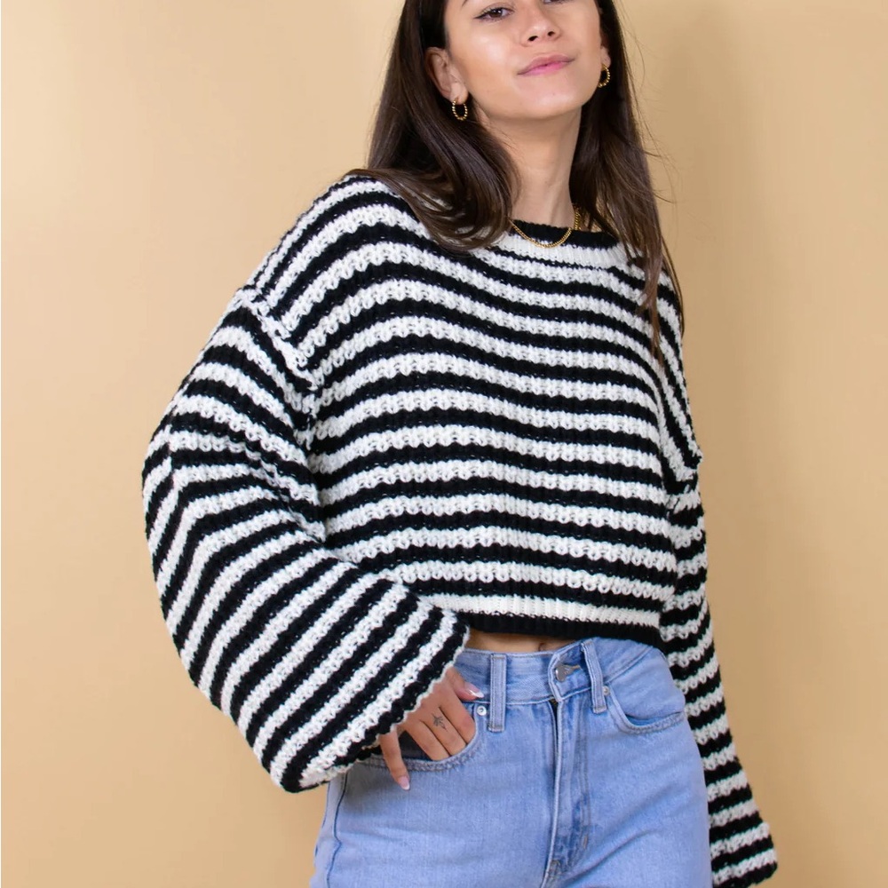 Grey Bandit Striped Black and White Sweater